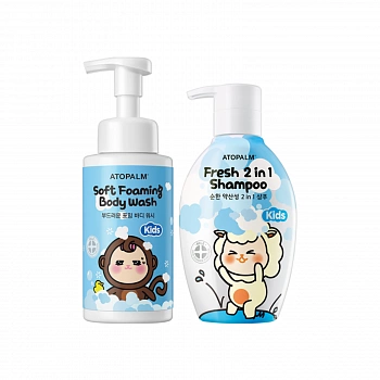 Детская пенка для душа + Шампунь для детей 2 в 1 KIDS Soft Foaming Body Wash & Fresh 2 in 1 Shampoo