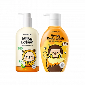 Детский гель для душа с экстрактом меда + Молочный лосьон KIDS Honey Body Wash & Milky Lotion
